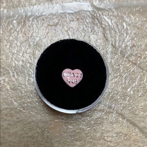 Never used origami owl “crazy 4 u” heart charm